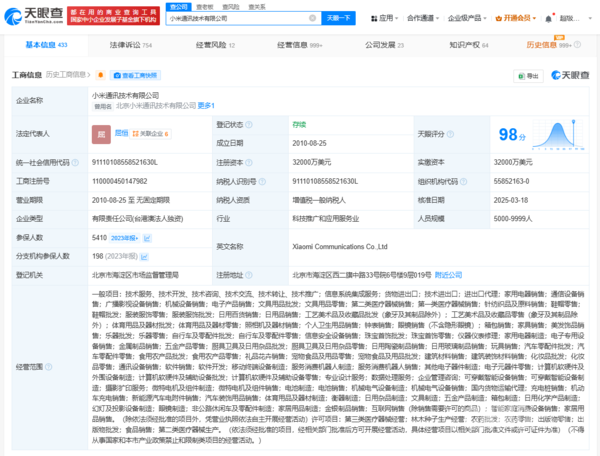 小米通讯技术公司新增金银制品销售业务 网友:卖车标? 小米通讯技术公司新增金银制品销售业务 网友:卖车标?